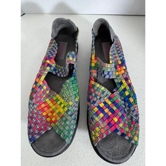 "BARETRAPS" Ivette Woven Peep Toe Rainbow Slip On Mary Jane Sandal Sz 9.5M - Picture 5 of 8
